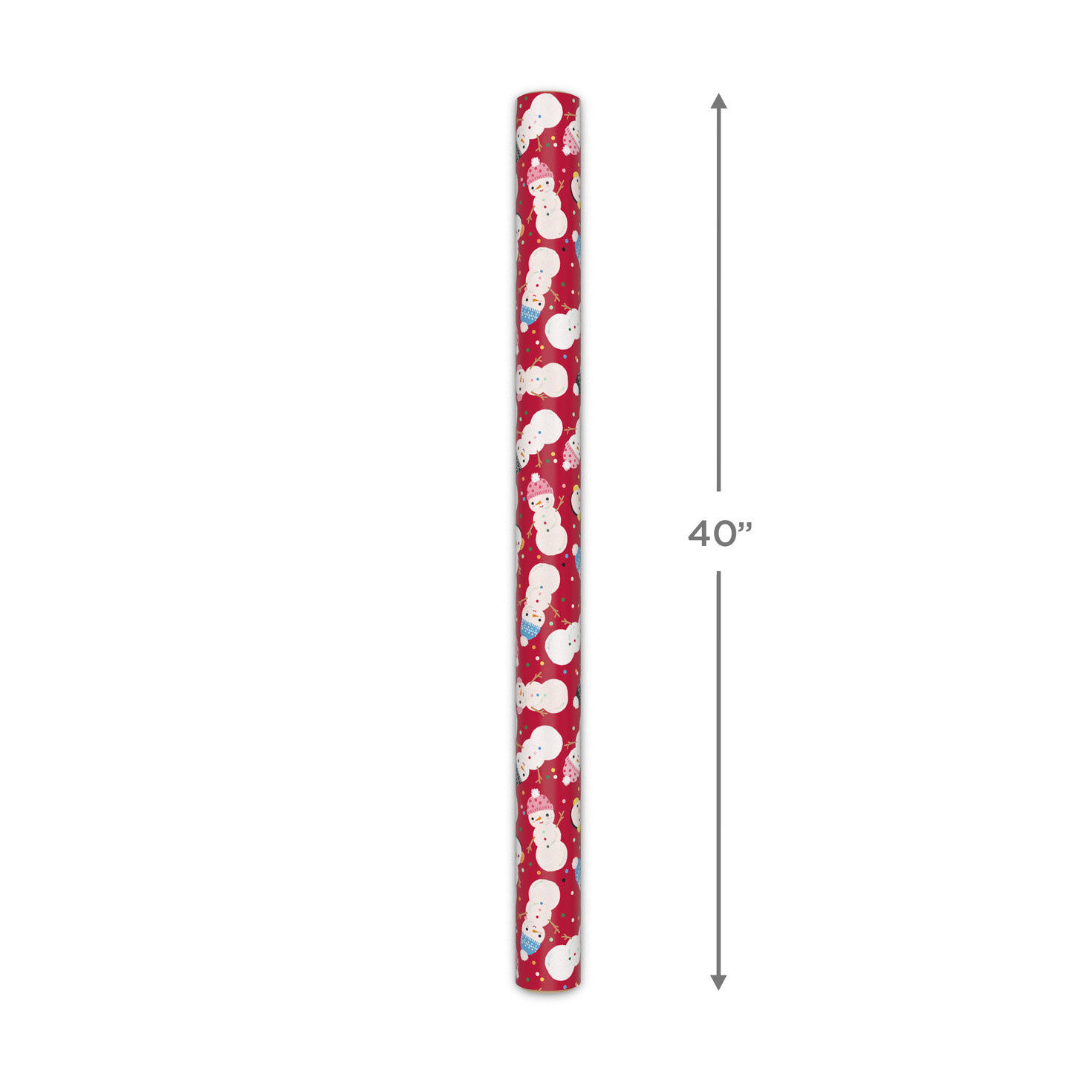 Snow Kiddos on Red Jumbo Holiday Wrapping Paper Roll measurement image number 5