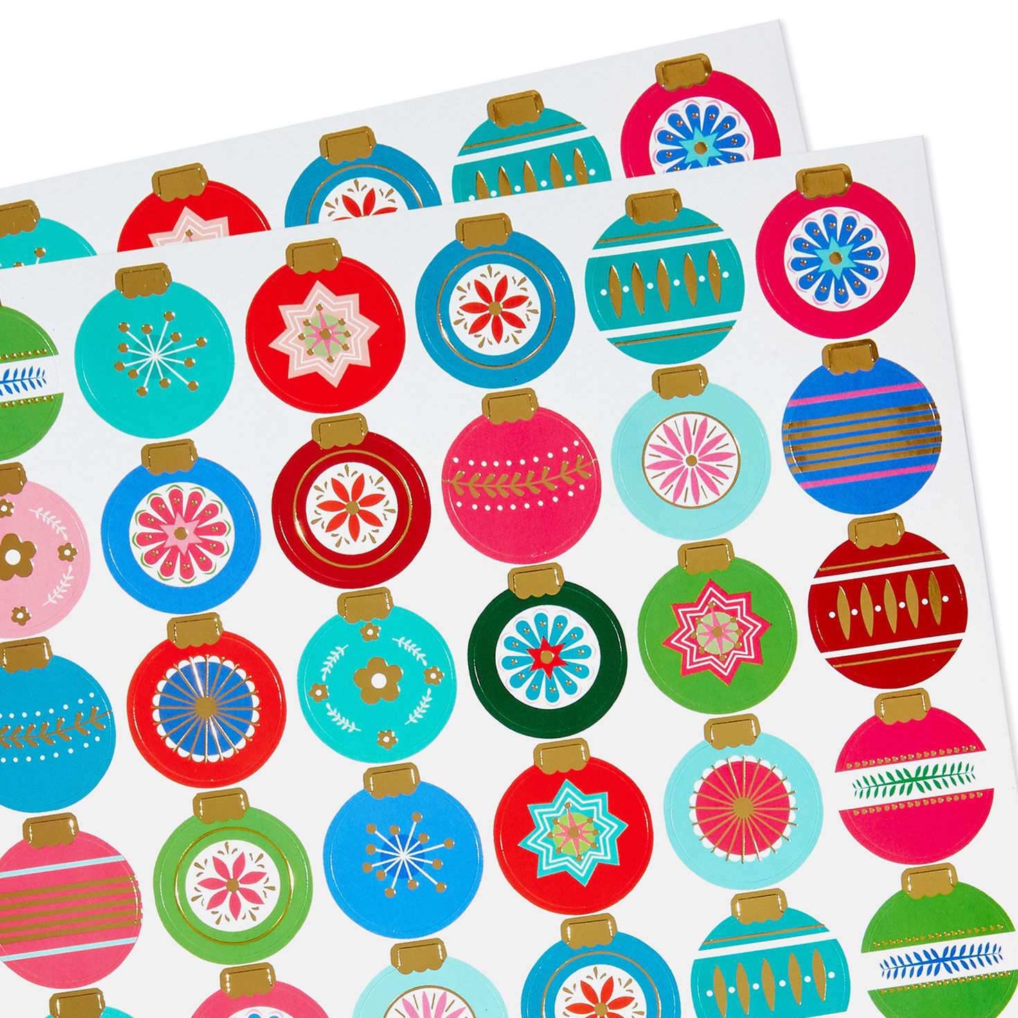 Colorful Ornament Christmas Seal Sheets upclose detail image number 4