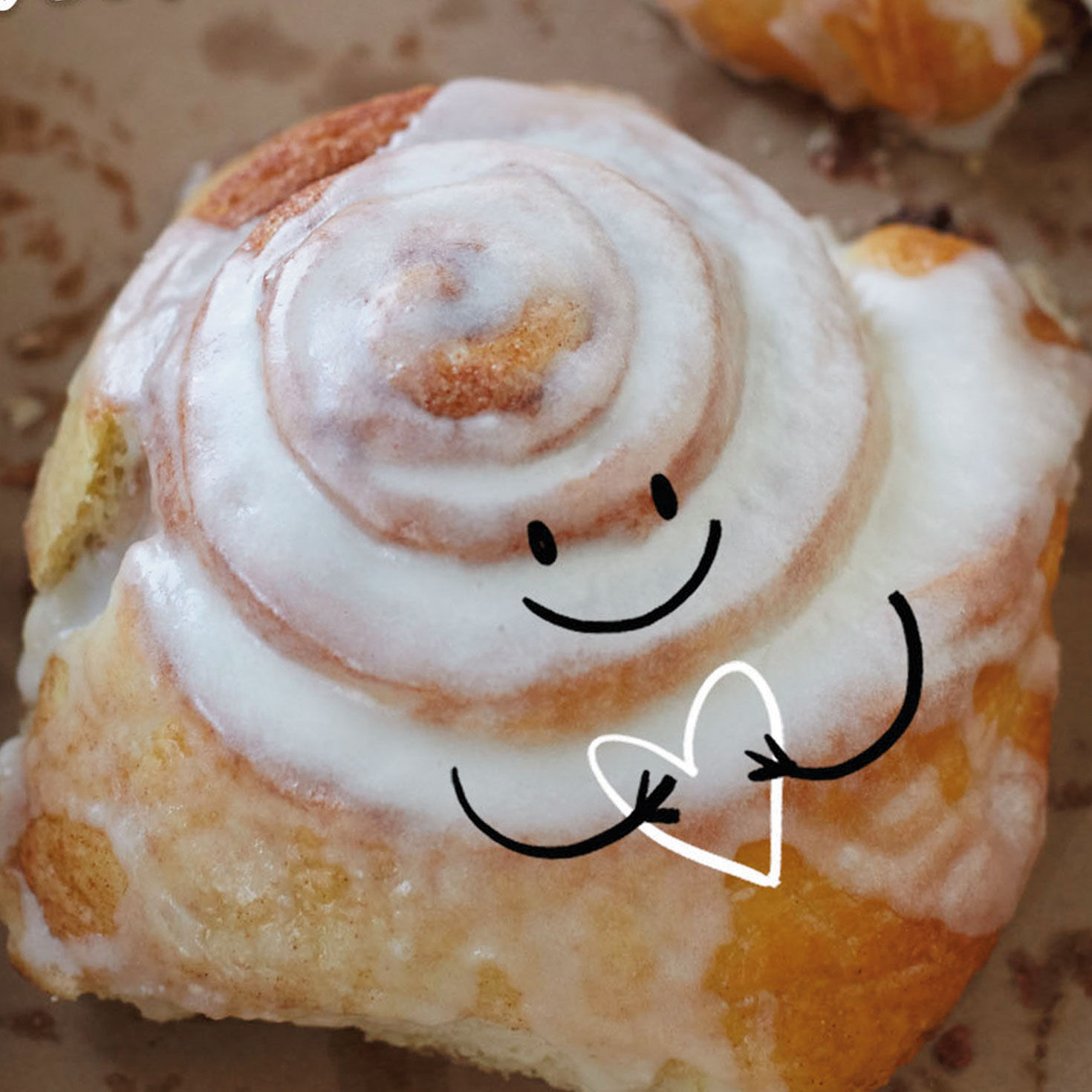 Cute Cinnamon Roll Character Thank You Card Card Front Detail image number 4