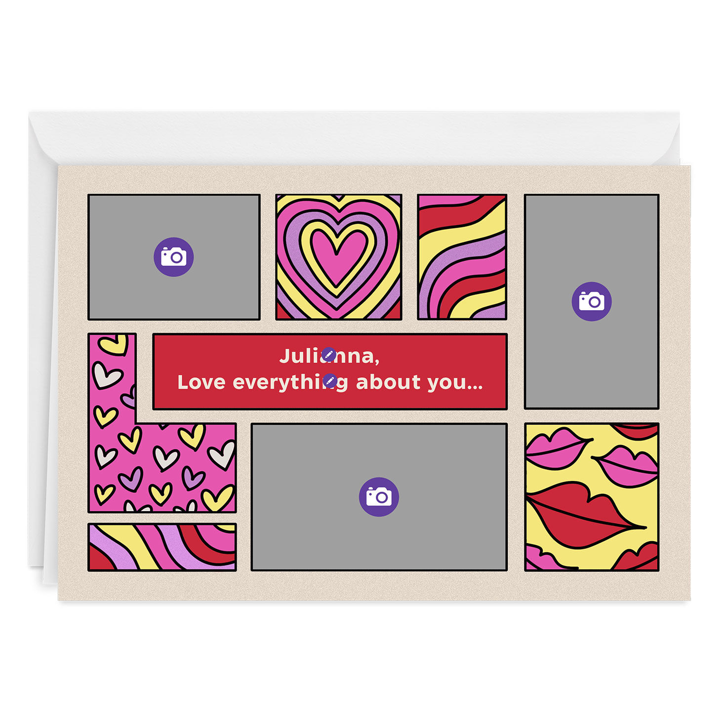 Personalized Fun Designs Photo Collage Love Photo Card  image number 3