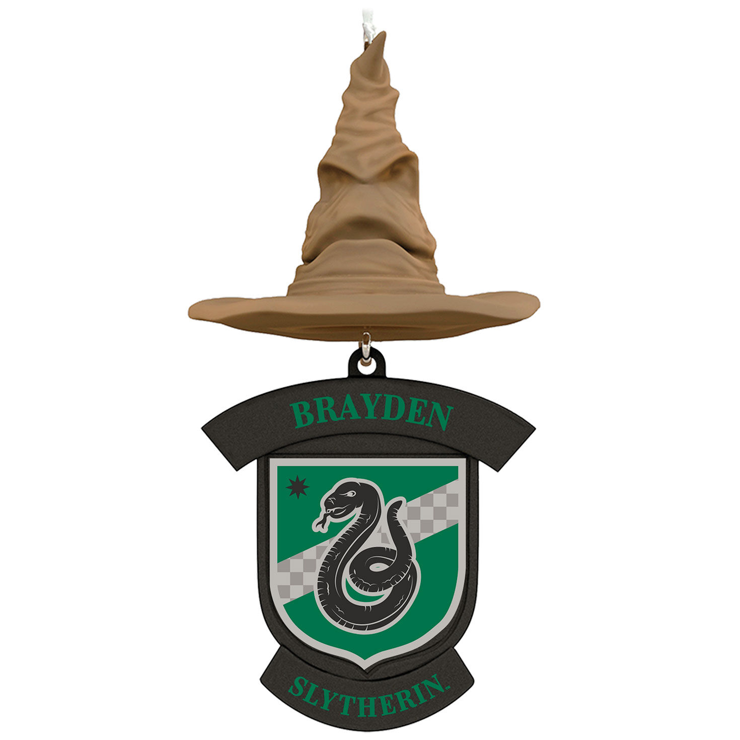 Harry Potter&trade; Sorting Hat Personalized Text Ornament, Slytherin&trade;, , large image number 1
