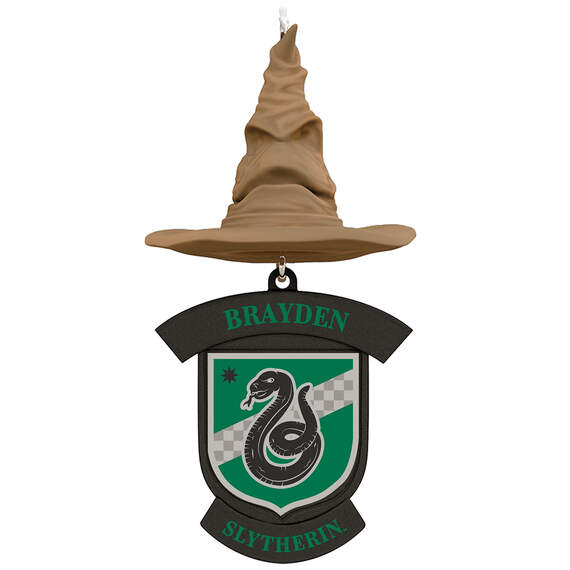 Harry Potter™ Sorting Hat Personalized Text Ornament, Slytherin™, , large image number 1