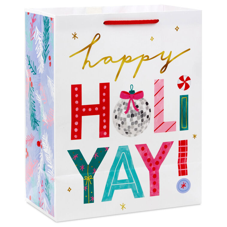 Happy Holi-Yay! Large Christmas Gift Bag Back image number 6