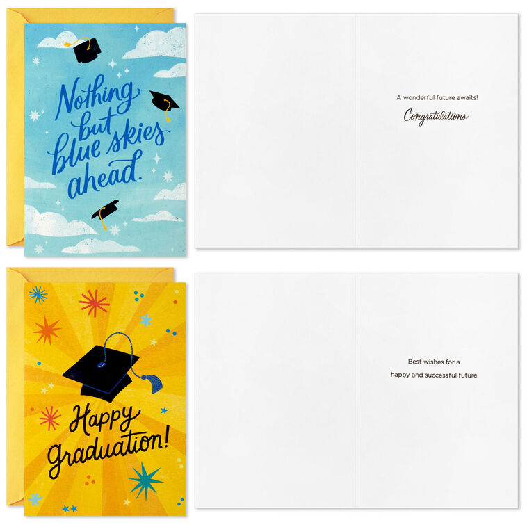 Graduation Mini Cards Congrats and Best Wishes Assorted Graduation Cards, Pack of 12 - Boxed ...