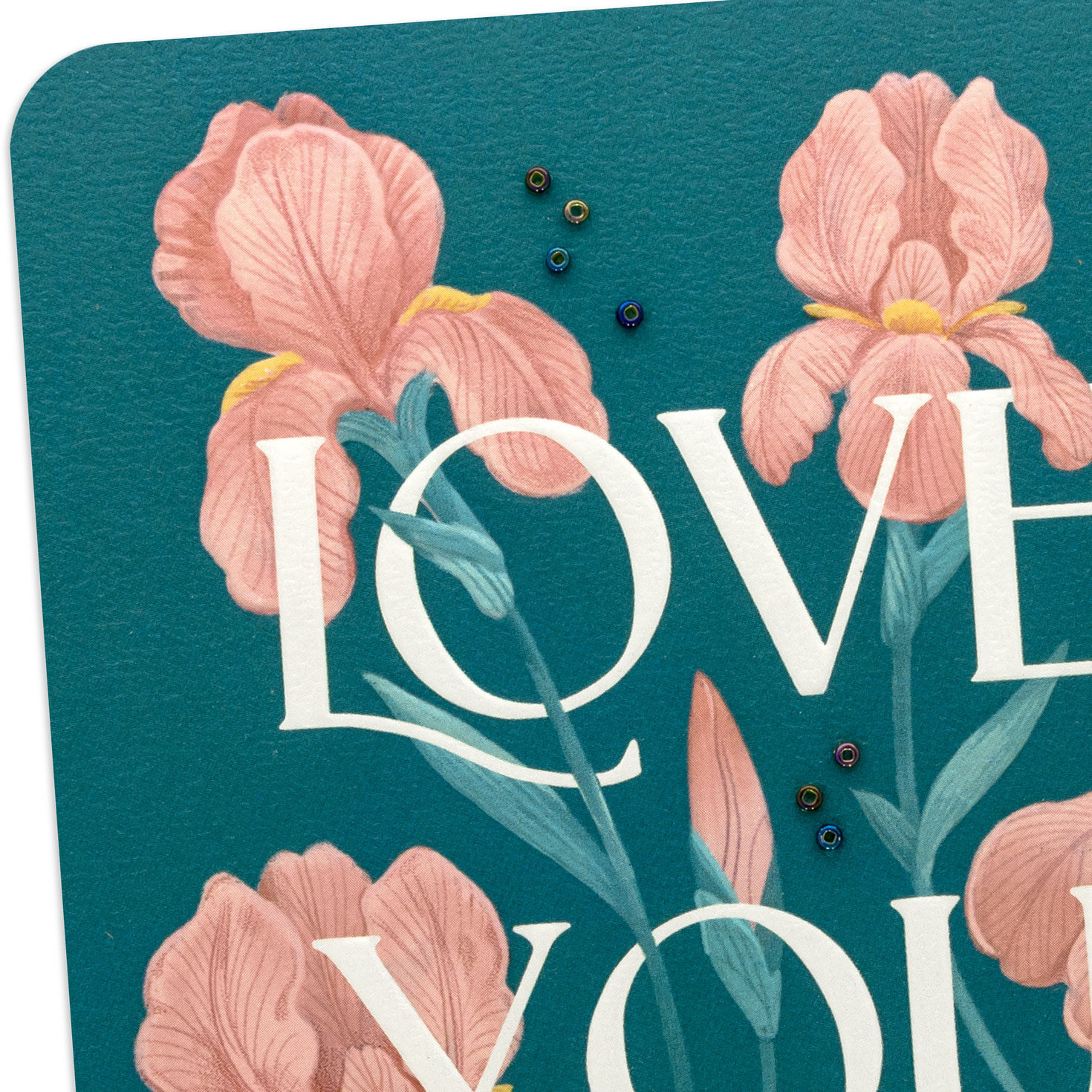 Pink Iris Flowers Mom Mother's Day Card From Daughter Card Front Detail image number 5