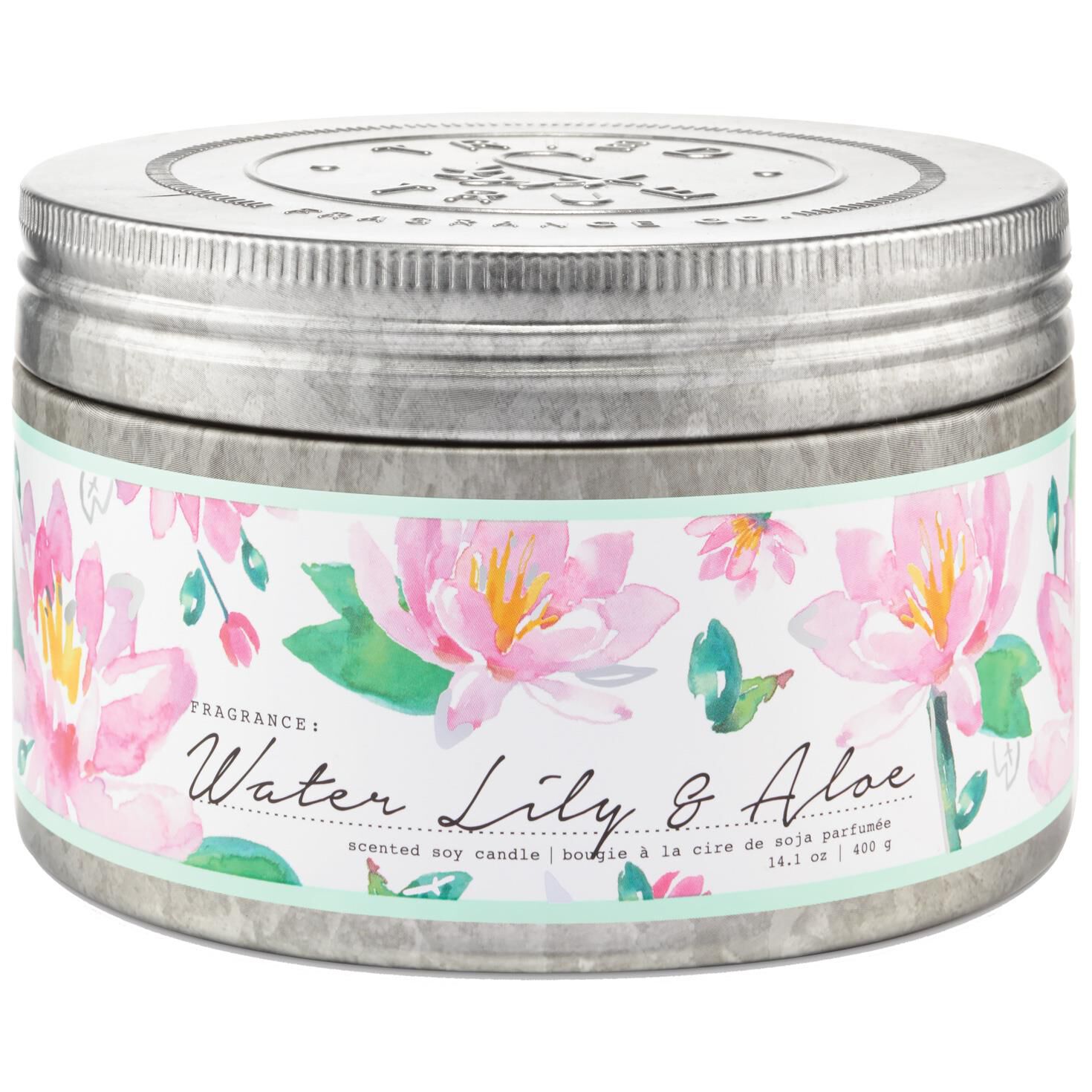 Tried True Water Lily Aloe Large Tin Candle 14 1 Oz Candles Hallmark
