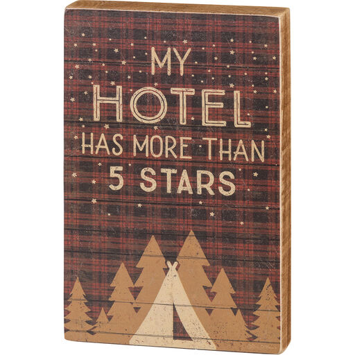 Primitives by Kathy More Than 5 Stars Block Sign, 4.5x7, 