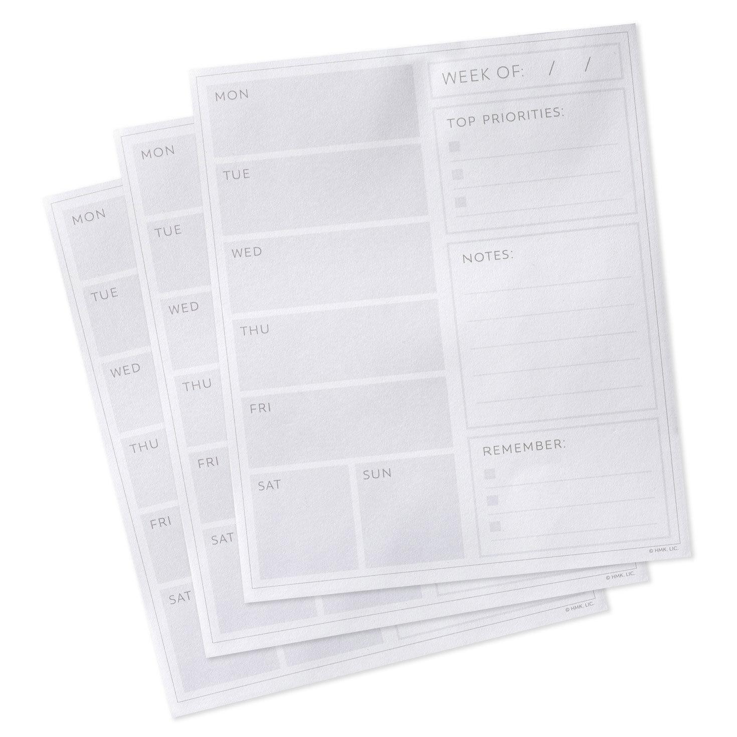 Floral Weekly Planner Desk Note Pad fanned pages image number 3