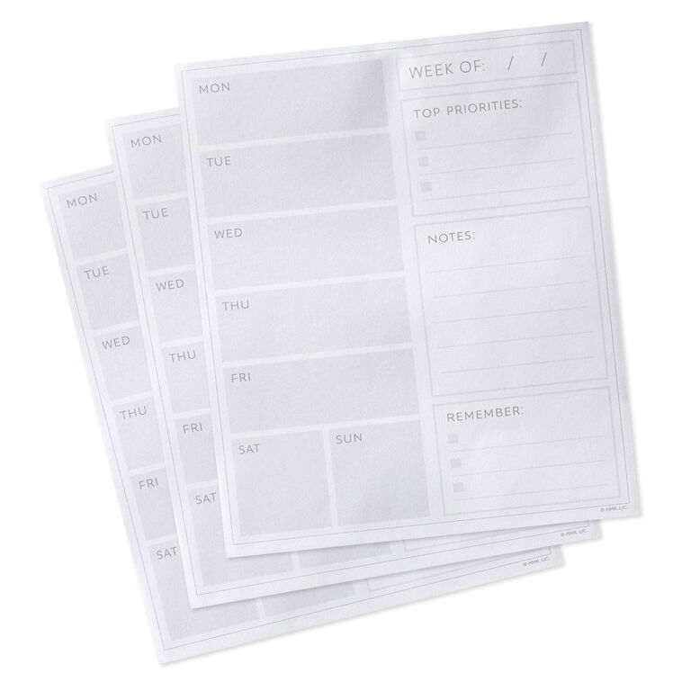 Floral Weekly Planner Desk Note Pad fanned pages image number 3