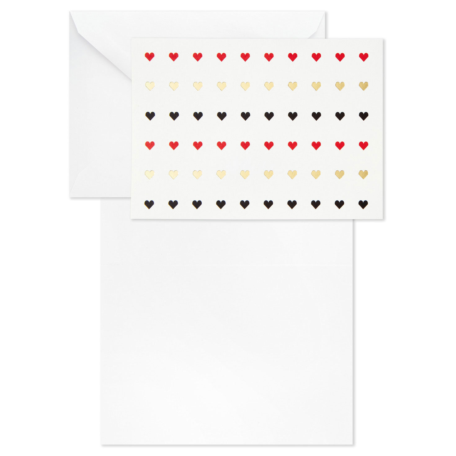 Hearts Aplenty Assorted Blank Note Cards card front with open card and envelope image number 8