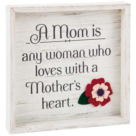 A Mother's Heart Rustic Wood Quote Block, 7.75x7.75, , large