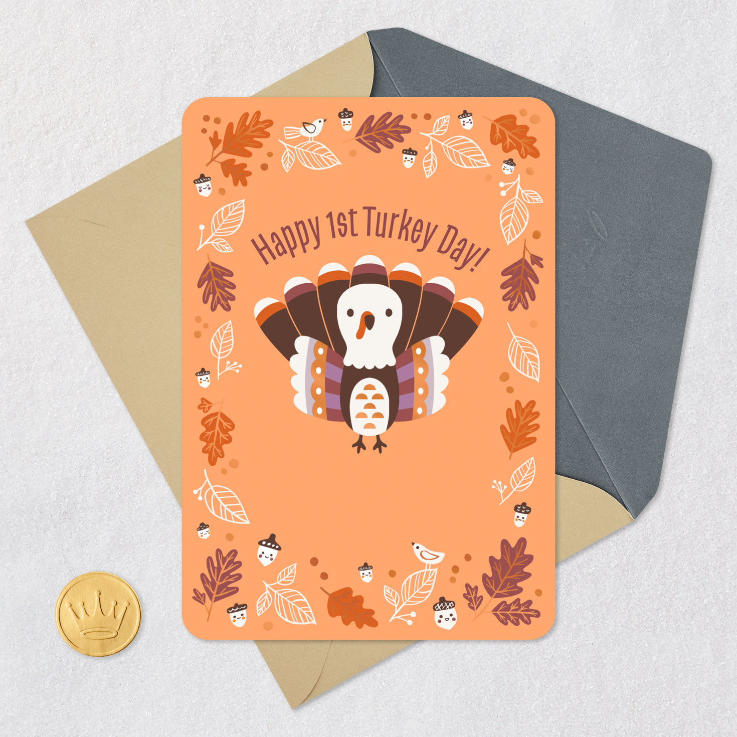 Happy 1st Turkey Day Baby's First Thanksgiving Card - Greeting Cards ...