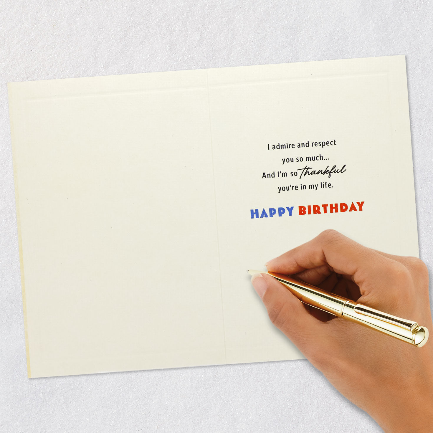 Blue and Orange Like Family Birthday Card signing card image number 6
