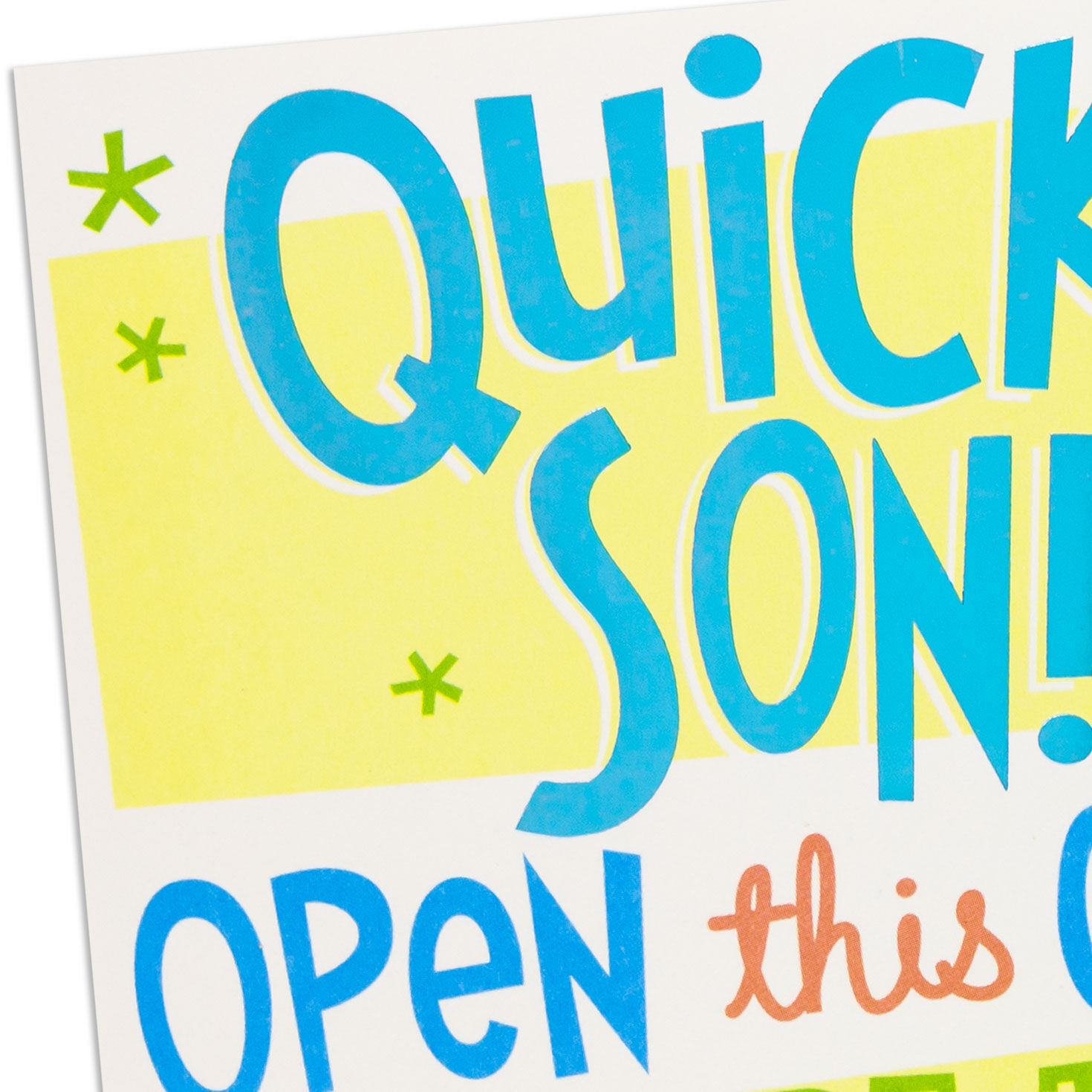 Green and Purple Lettering Gag Easter Card for Son Card Front Detail image number 4