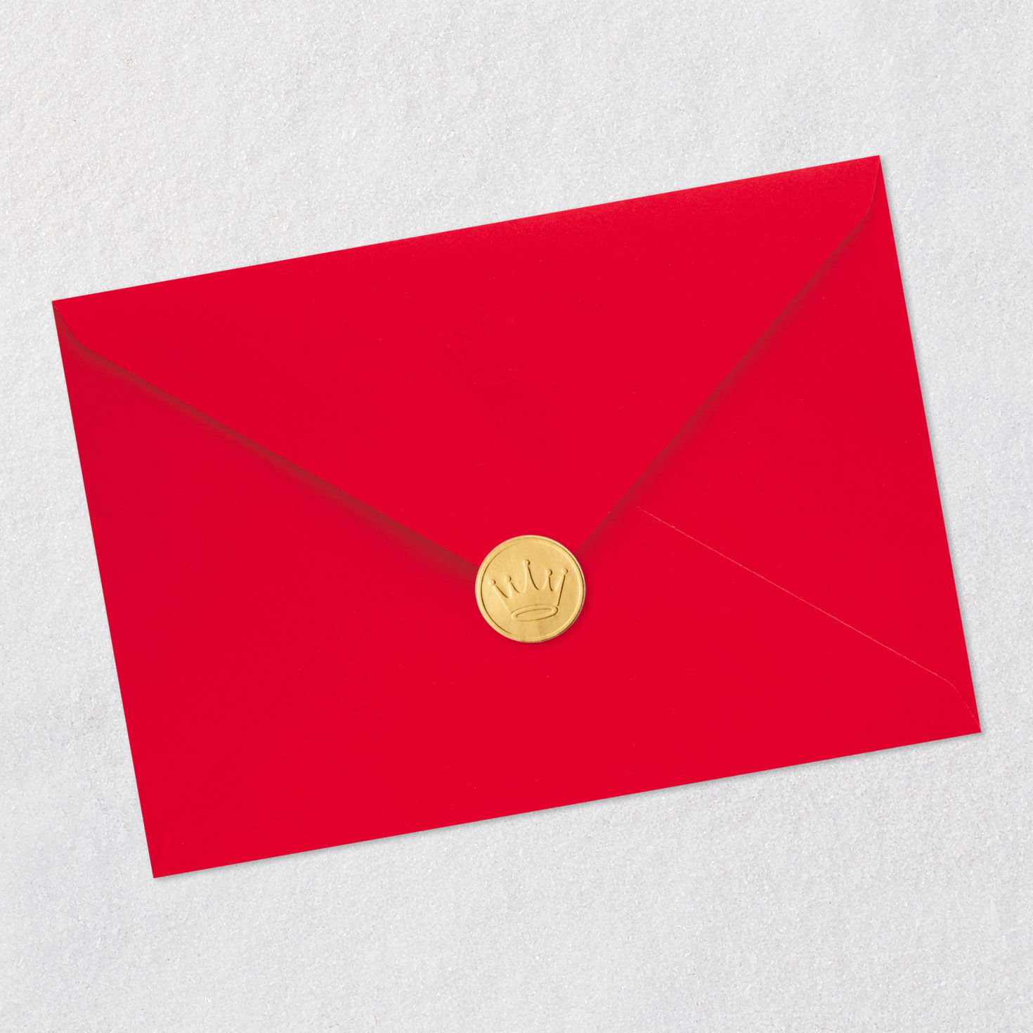 Hearts on Red 99-cent Happy Valentine's Day Card Envelope Back with Seal image number 7