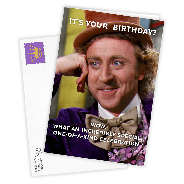 Willy Wonka & The Chocolate Factory Funny Custom Birthday Card, , large image number 2