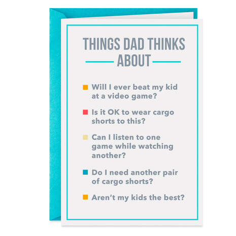 What Dads Think Funny Father's Day Card From Kids, , large