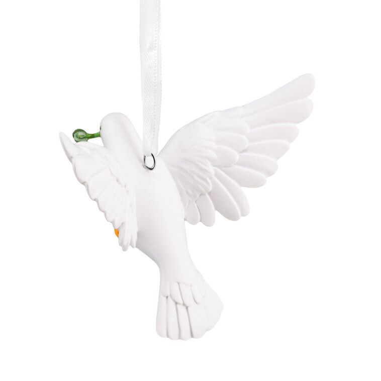 White Dove Christmas Ornament Back image number 6