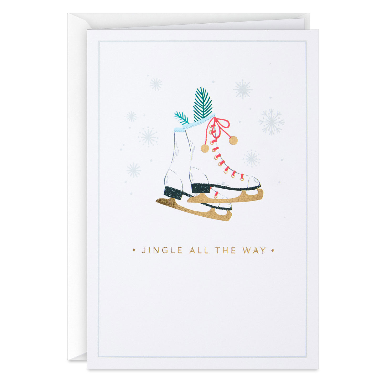 Ice Skates With Bells Christmas Cards Pack Card Front image number 2