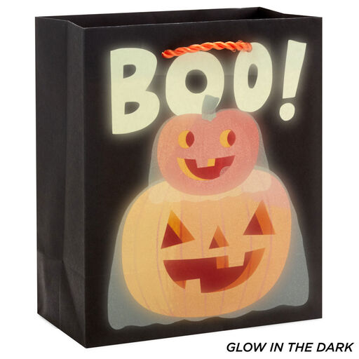 6.5" Glow-in-the-Dark Pumpkins Small Halloween Gift Bag, 