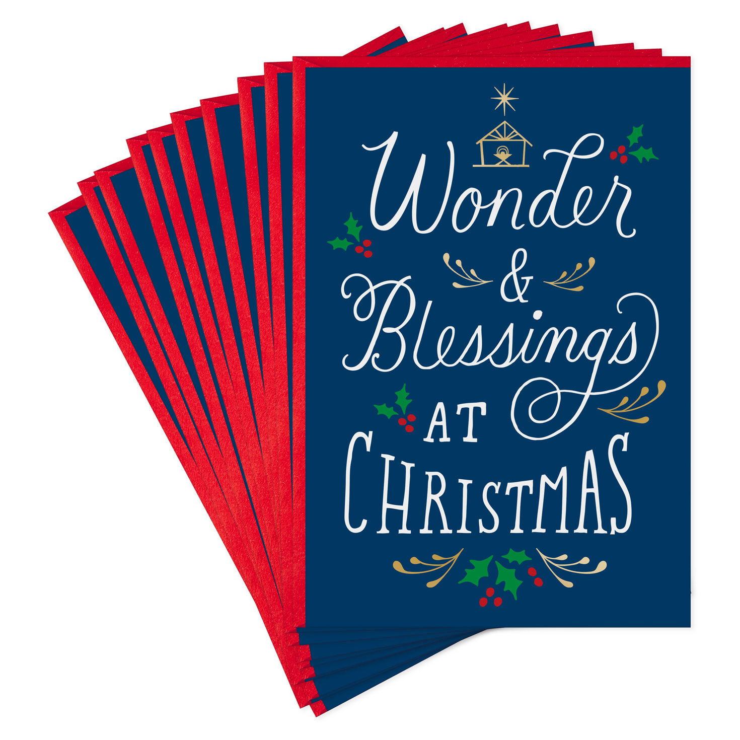 Wonder and Blessings Religious Christmas Cards, Pack of 10