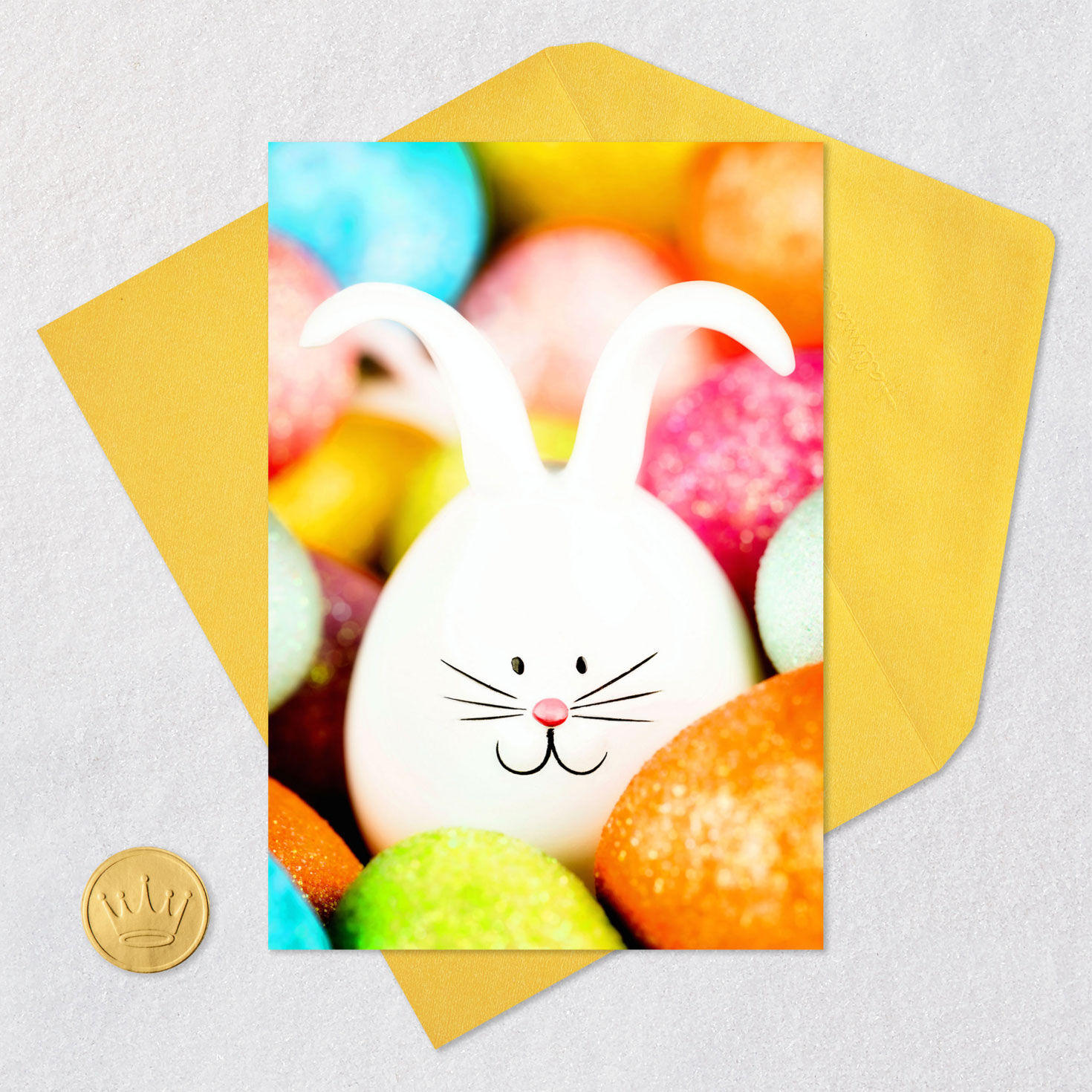 Easter Bunny Egg Easter Card Card Front with Envelope and Gold Seal image number 5