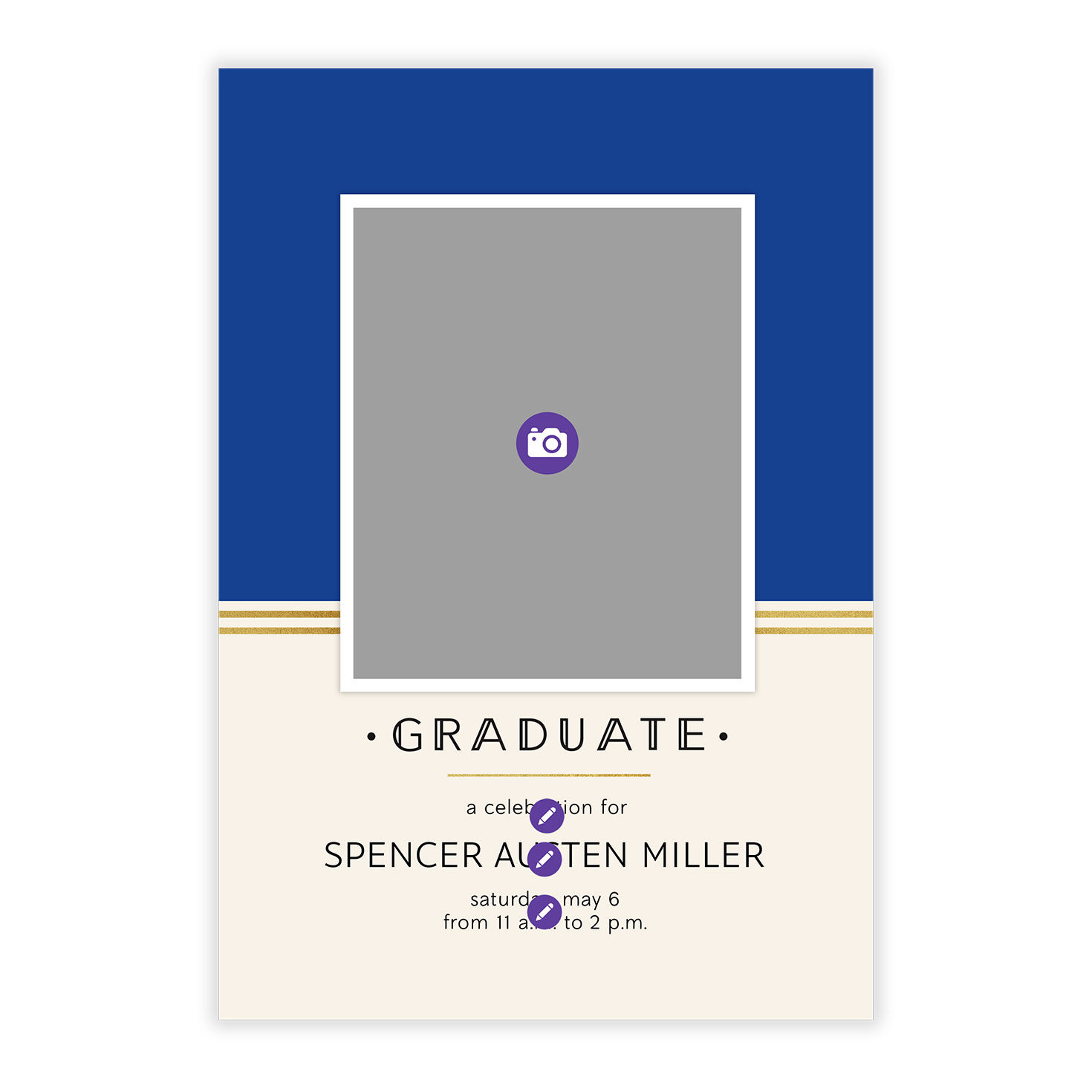 Blue Art Deco Personalized Graduation Invitation  image number 5