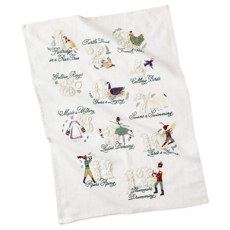 The 12 Days of Christmas Holiday Tea Towel, , large