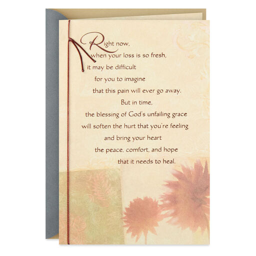 Peace, Comfort and Hope Bronze Floral Sympathy Card, 