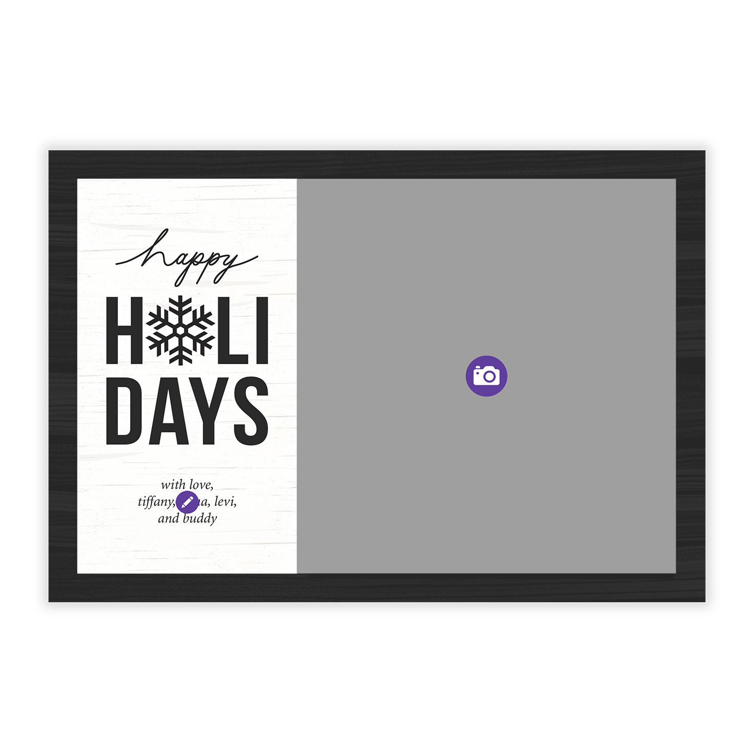 Rustic White and Black Flat Holiday Photo Card, , large image number 5