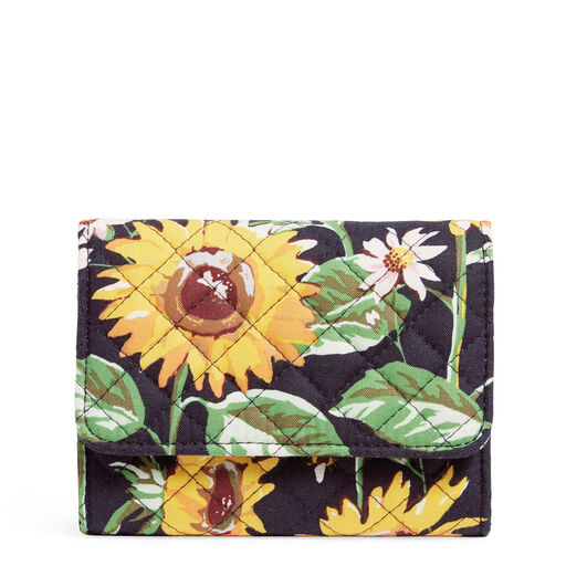 Vera Bradley RFID Riley Compact Wallet in Sunflowers, 