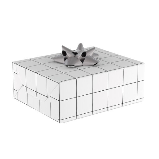 Black-and-White Windowpane Wrapping Paper, 17.5 sq. ft., 