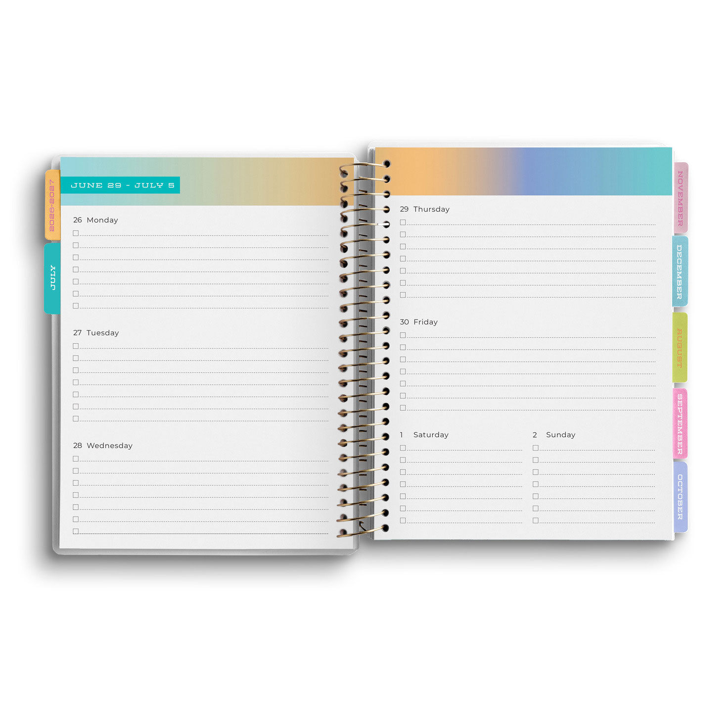26-27 Bright Ombr&eacute; Planner With Bible Verses inside spread image number 5