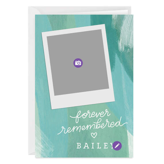 Personalized Forever Remembered Sympathy Photo Card, , large image number 6