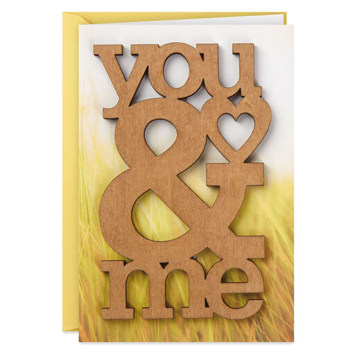You & Me Wood Cutout Anniversary Card, 