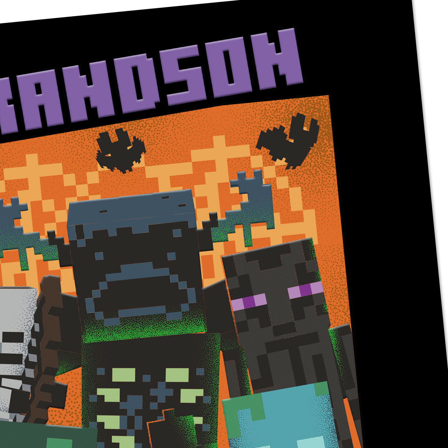 Minecraft Zombies and Creepers Halloween Card for Grandson Card Front Detail image number 4
