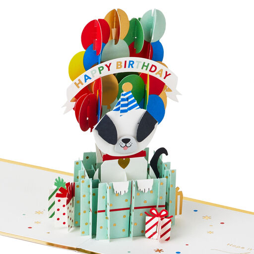 It's Your Day Puppy in Present 3D Pop-Up Birthday Card, 