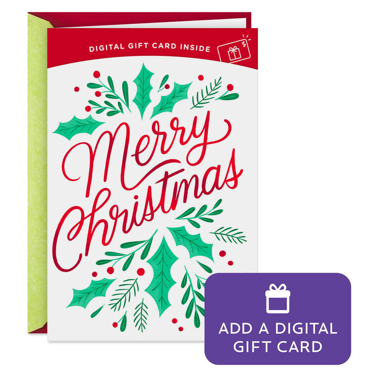 Merry Christmas Gift Card Greeting Christmas Card