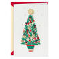 Elegant Tree Very Merry Christmas Card, , large image number 1
