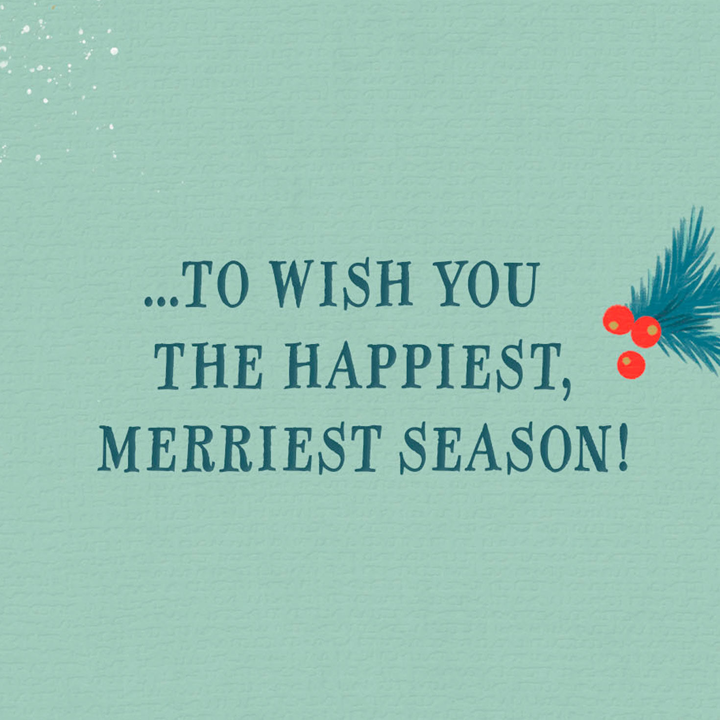 Vintage Santa with Snow on Green Christmas Card Sentiment image number 2