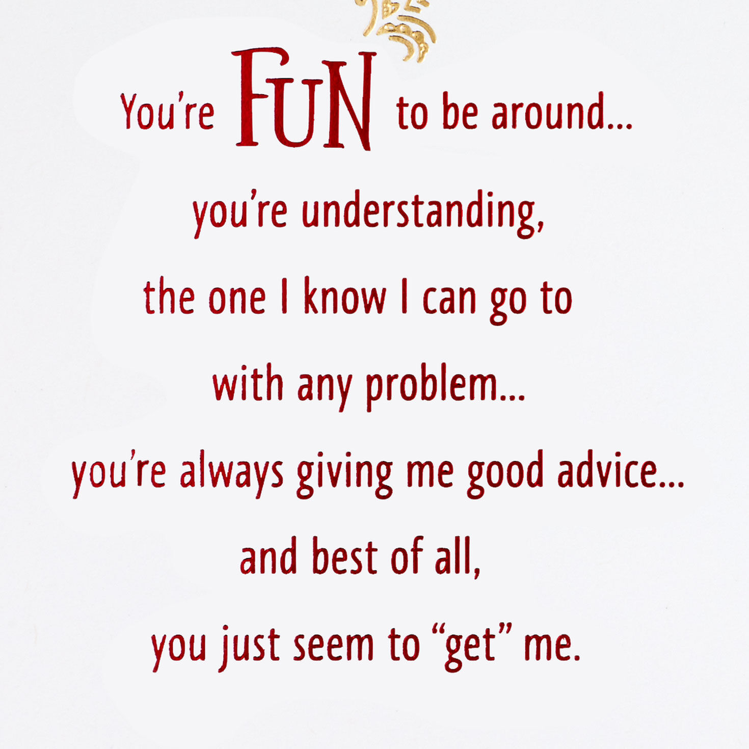 Red and Gold Banner Friend Valentine's Day Card Sentiment image number 2