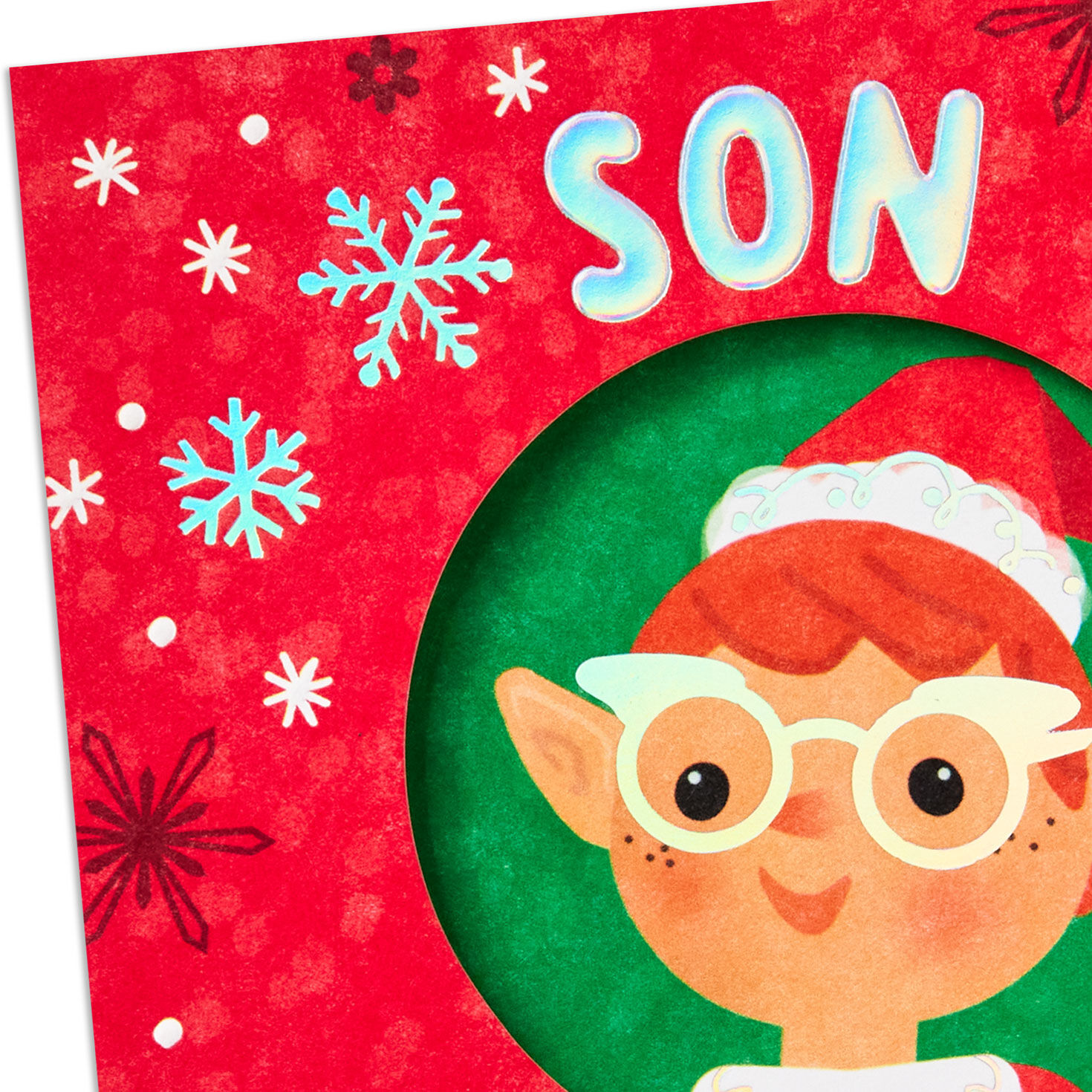 Extra-Merry Elf Son Christmas Card  image number 3