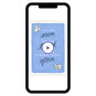 Butterfly Drawings on Blue Personalized Support Card phone with card front image number 1