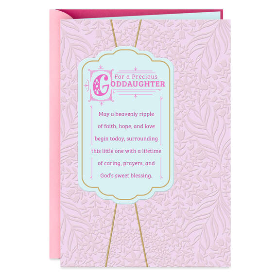 Love and Blessings Goddaughter Baptism Card