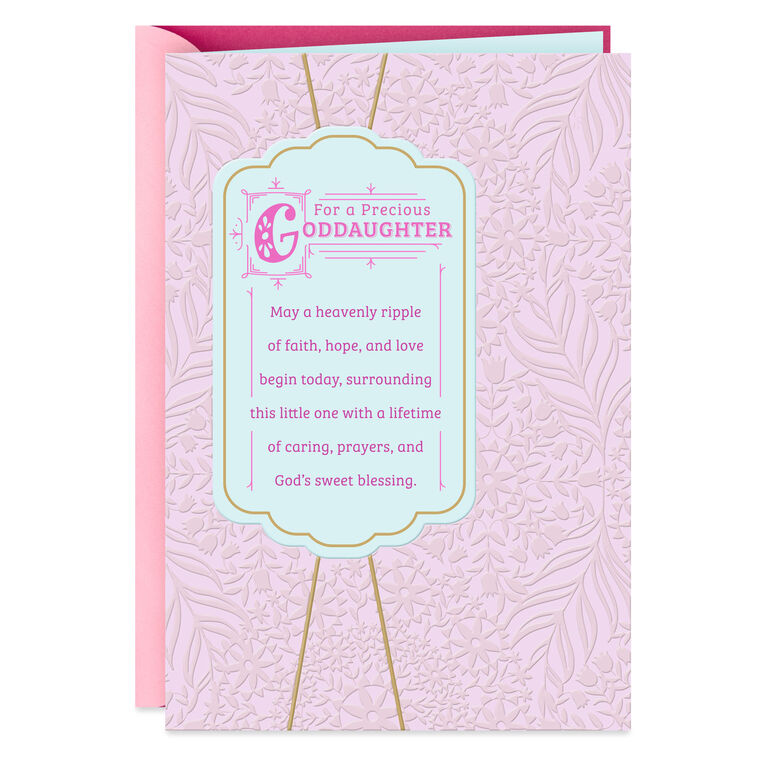Love and Blessings Goddaughter Baptism Card