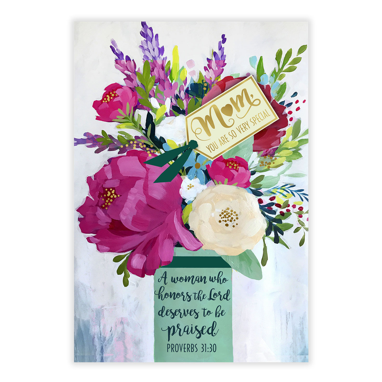 Flowers in Vase Personalized Mother's Day Card front image number 2