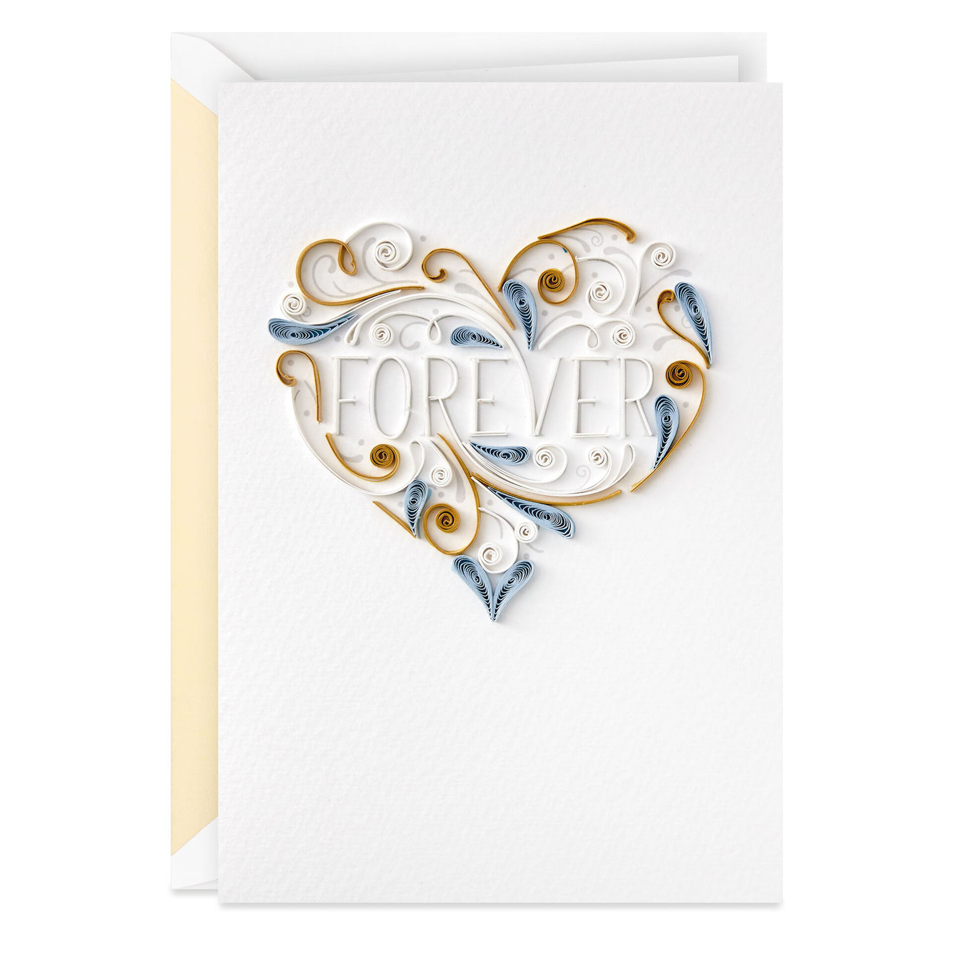 Forever Heart Quilled Paper Handmade Wedding Card Greeting Cards