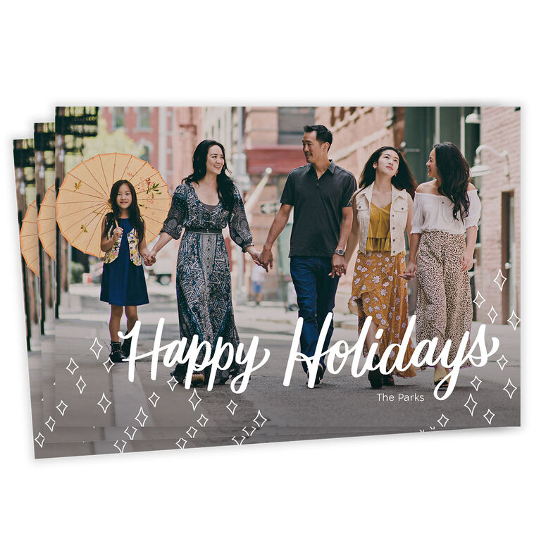 Retro Diamond Flat Holiday Photo Card
