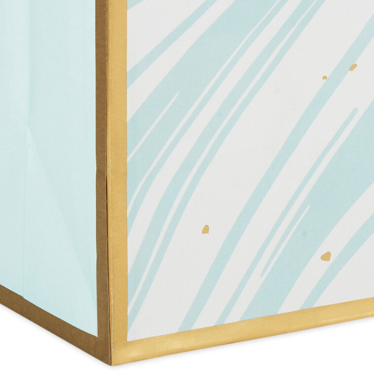 Aqua and White Swirl Medium Gift Bag Base/Side Detail image number 5
