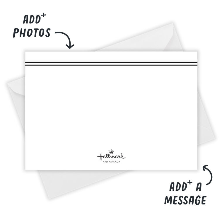 Round Photos With Props Personalized New Year Card Card back with Envelope indicating personalization image number 3